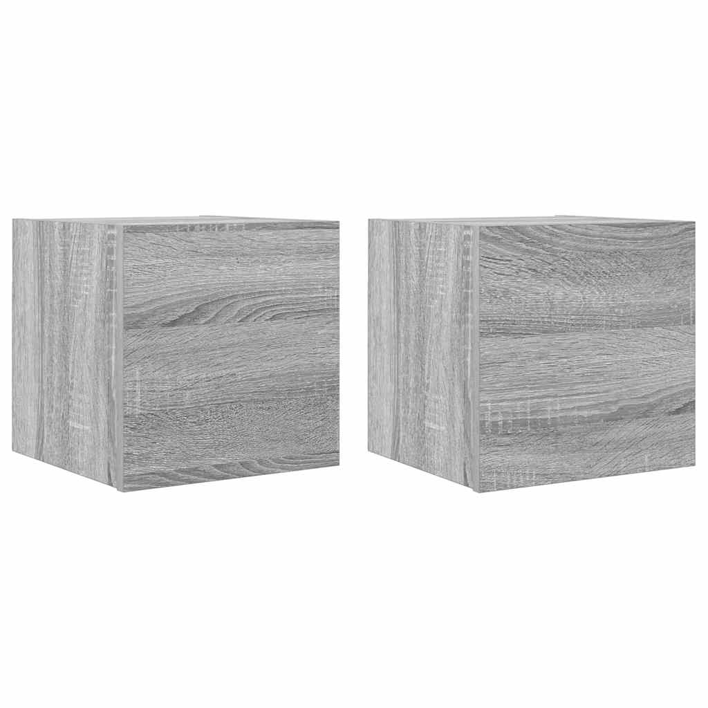 Wall Mounted TV Cabinet 2 pcs Grey Sonoma 30.5x30x30 cm