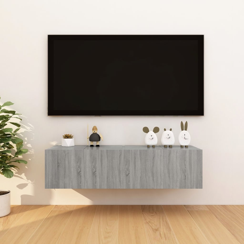 Wall Mounted TV Cabinet 4 pcs Grey Sonoma 30.5x30x30 cm