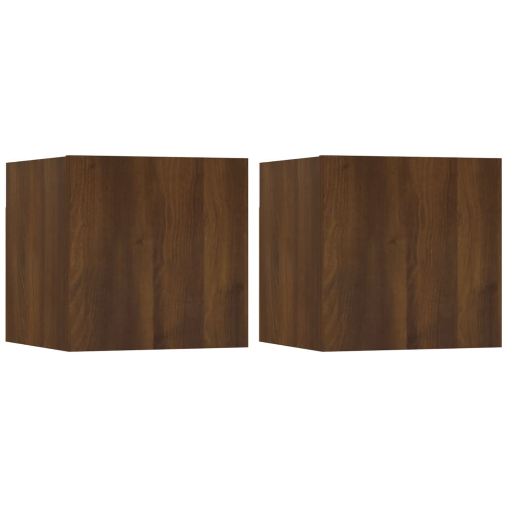 Wall Mounted TV Cabinet 2 pcs Brown Oak 30.5x30x30 cm