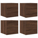 Wall Mounted TV Cabinet 4 pcs Brown Oak 30.5x30x30 cm