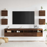 Wall Mounted TV Cabinet 4 pcs Brown Oak 30.5x30x30 cm