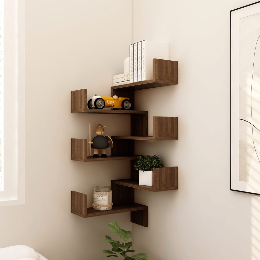 Wall Corner Shelves 2 pcs Brown Oak 40x40x50 cm Engineered Wood