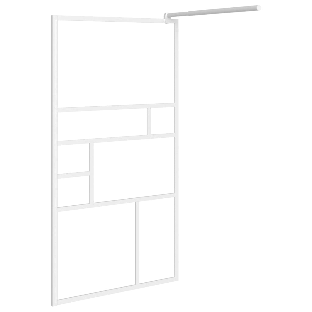 Walk-in Shower Wall 80x195 cm ESG Glass White