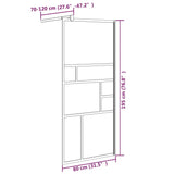 Walk-in Shower Wall 80x195 cm ESG Glass White