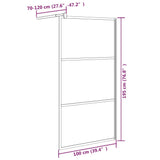 Walk-in Shower Wall 100x195 cm Half Frosted ESG Glass Black