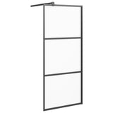 Walk-in Shower Wall 80x195 cm Frosted ESG Glass Black