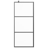 Walk-in Shower Wall 80x195 cm Frosted ESG Glass Black