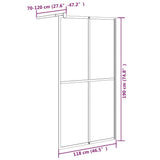 Walk-in Shower Screen 118x190 cm Dark Tempered Glass