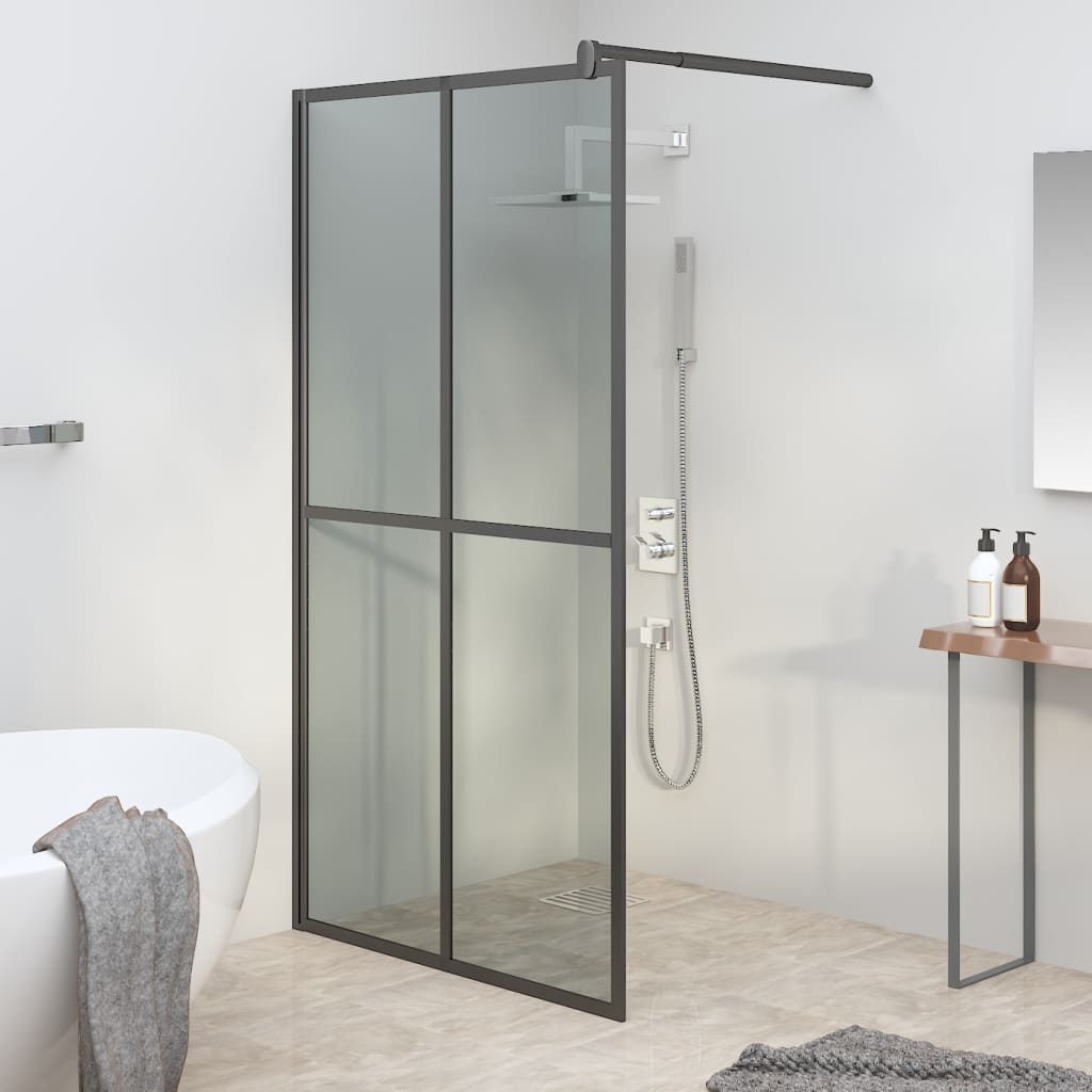 Walk-in Shower Screen 118x190 cm Dark Tempered Glass