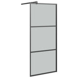 Walk-in Shower Wall 80x195cm Dark ESG Glass Black