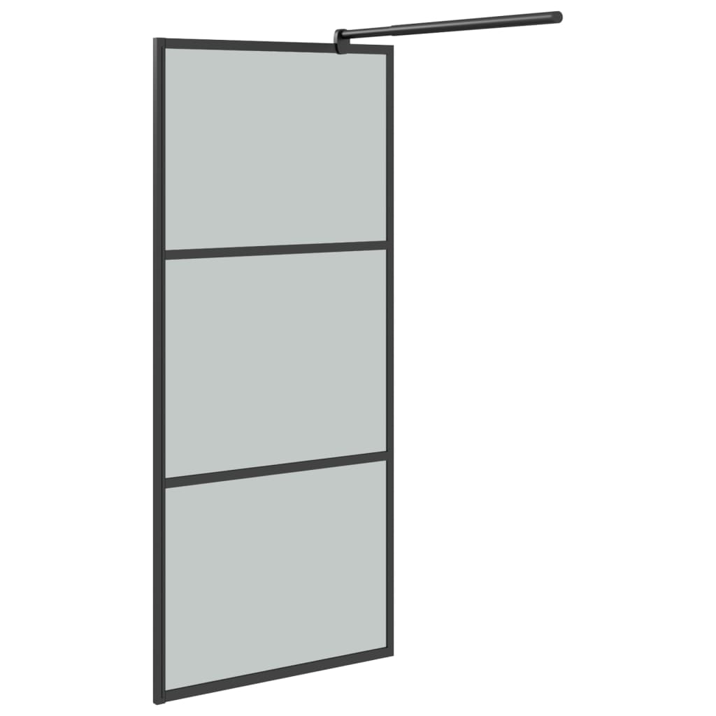 Walk-in Shower Wall 80x195cm Dark ESG Glass Black