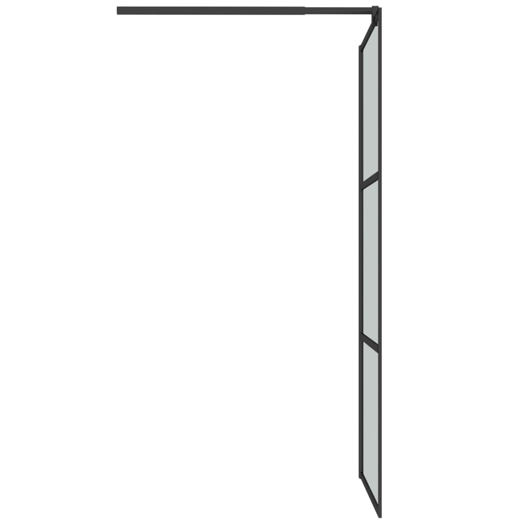 Walk-in Shower Wall 80x195cm Dark ESG Glass Black