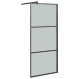 Walk-in Shower Wall 90x195cm Dark ESG Glass Black