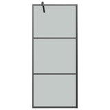 Walk-in Shower Wall 90x195cm Dark ESG Glass Black