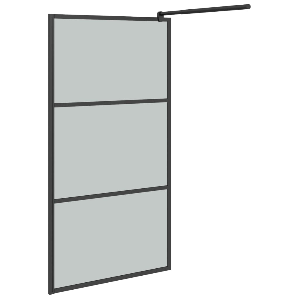 Walk-in Shower Wall 100x195cm Dark ESG Glass Black