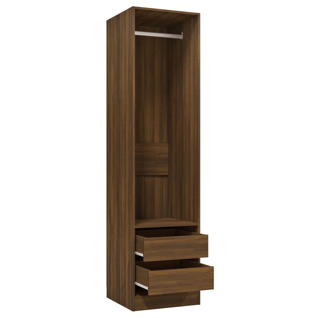 Wardrobe with Drawers Brown Oak 50x50x200 cm Engineered Wood