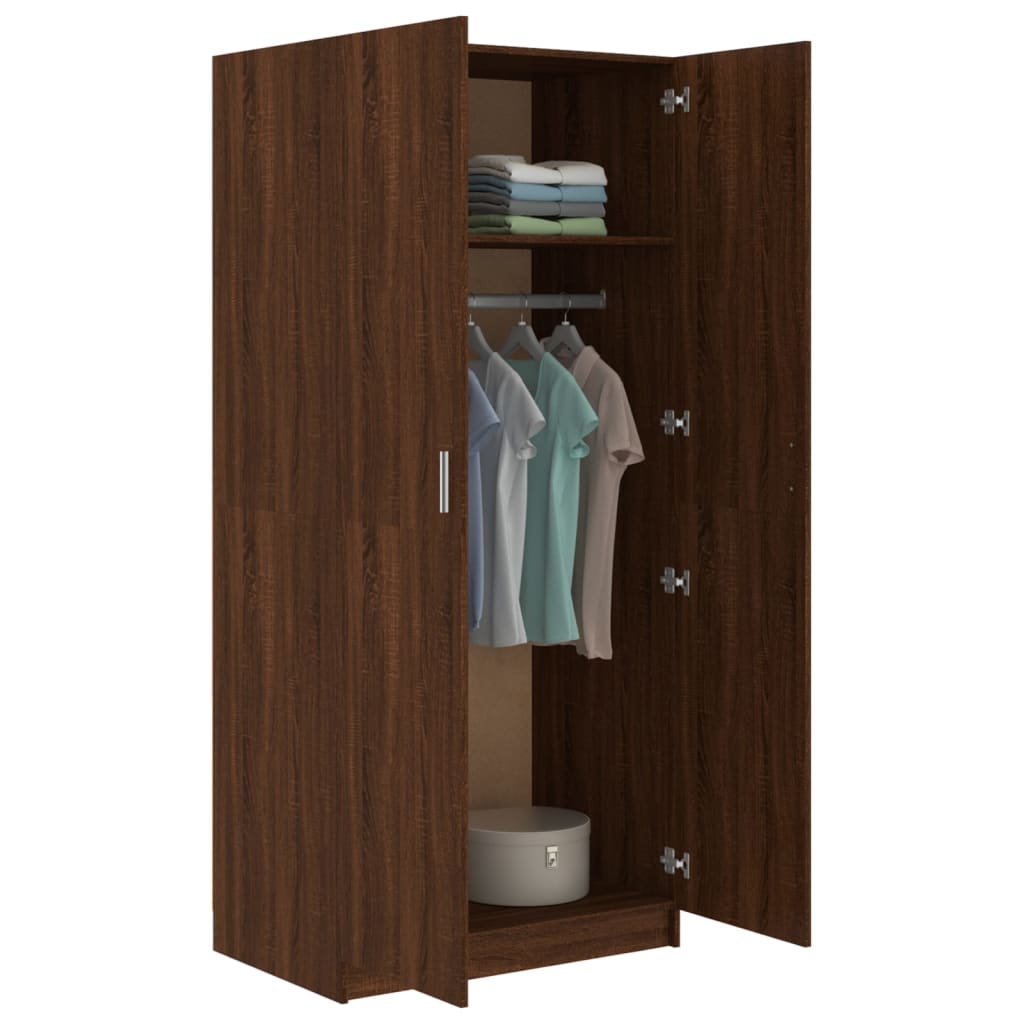 Wardrobe Brown Oak 80x50x180 cm Engineered Wood