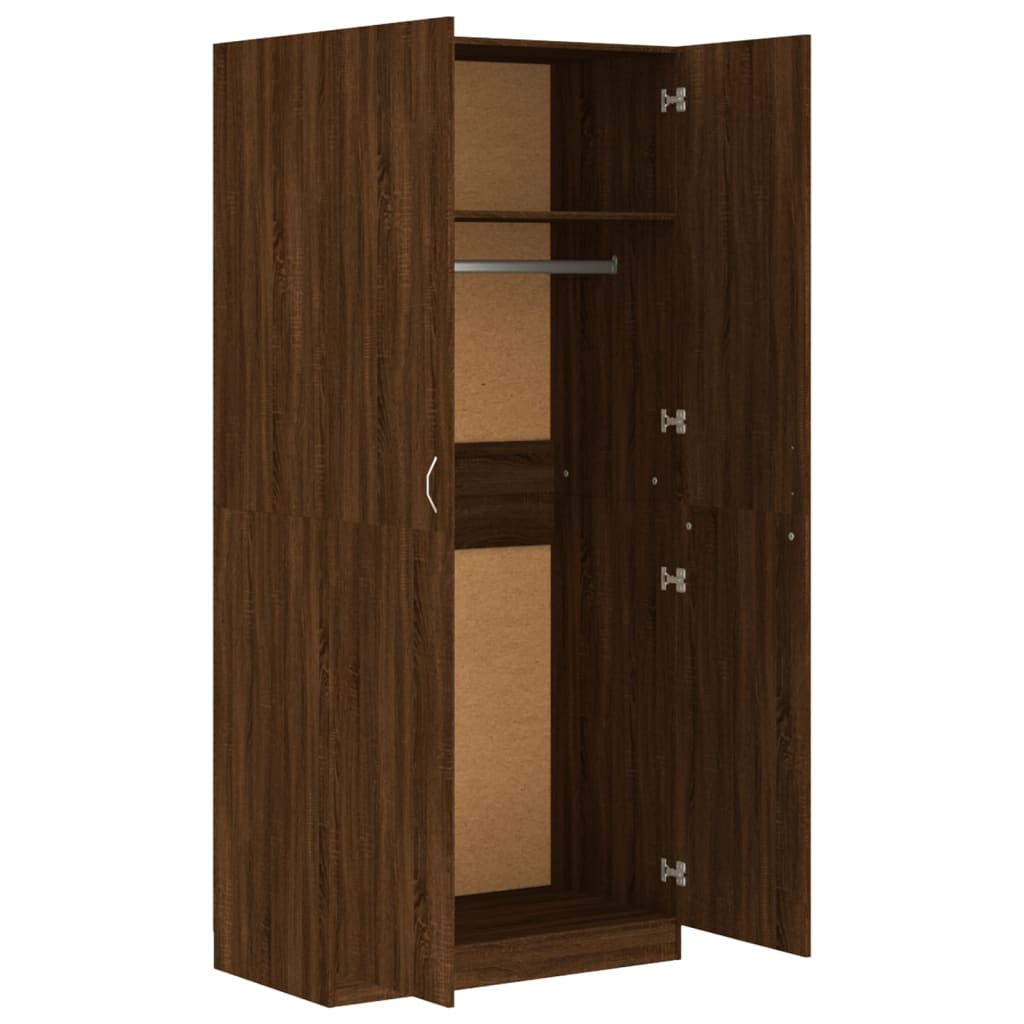 Wardrobe Brown Oak 90x50x200 cm Engineered Wood