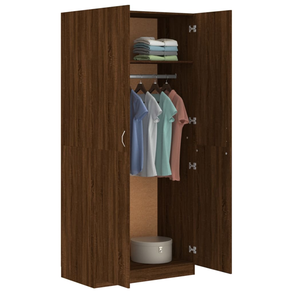 Wardrobe Brown Oak 90x50x200 cm Engineered Wood