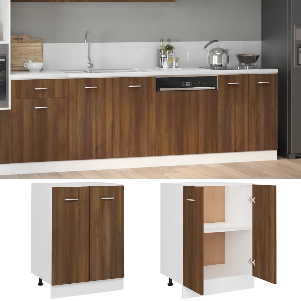 Bottom Cabinet Lyon Brown Oak 60x46x81.5 cm Engineered Wood