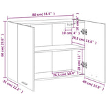 Hanging Cabinet Smoked Oak 80x31x60 cm Engineered Wood