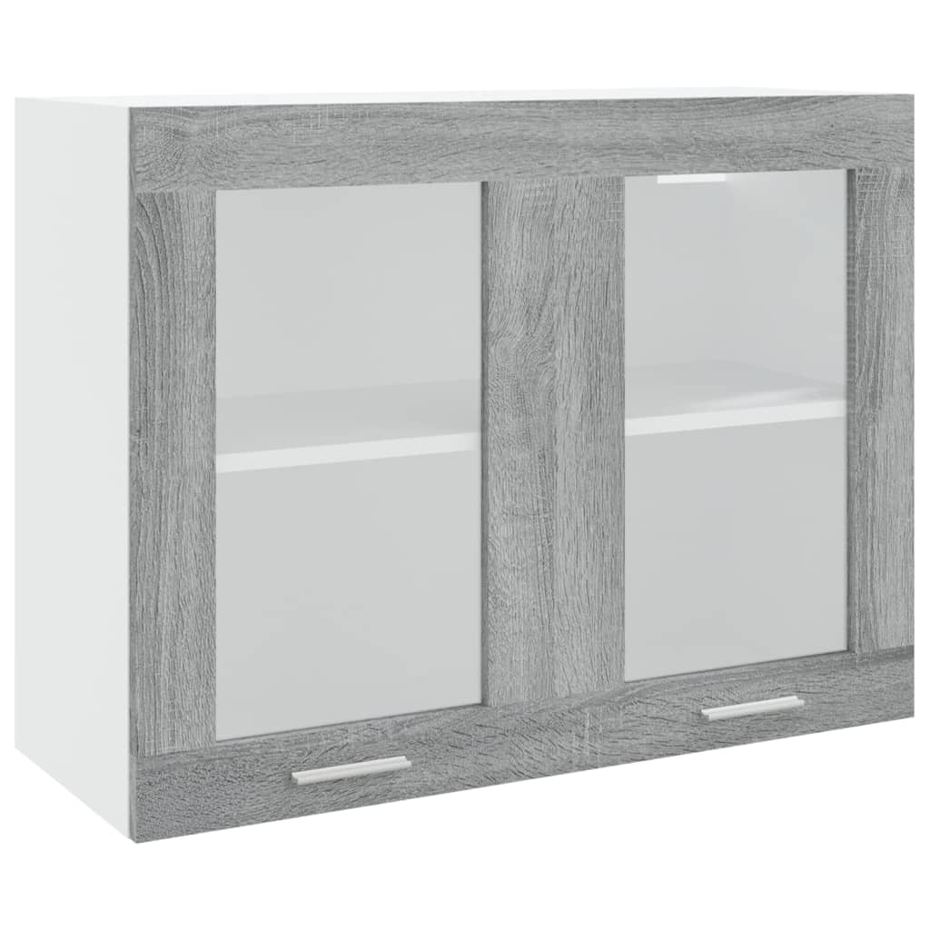 Hanging Glass Cabinet Lyon Grey Sonoma 80x31x60 cm Engineered Wood