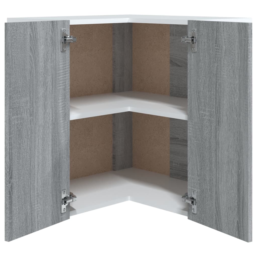 Hanging Corner Cabinet Lyon Grey Sonoma 57x57x60 cm Engineered Wood