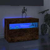 TV Cabinet with LED Lights Smoked Oak 60x35x40 cm