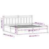 3100609 vidaXL Bed Frame without Mattress Solid Wood 200x200 cm (810037+814114)