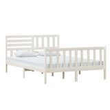 3101154 vidaXL Bed Frame without Mattress White Solid Wood 140x200 cm (810083+814145)