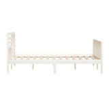 3101154 vidaXL Bed Frame without Mattress White Solid Wood 140x200 cm (810083+814145)