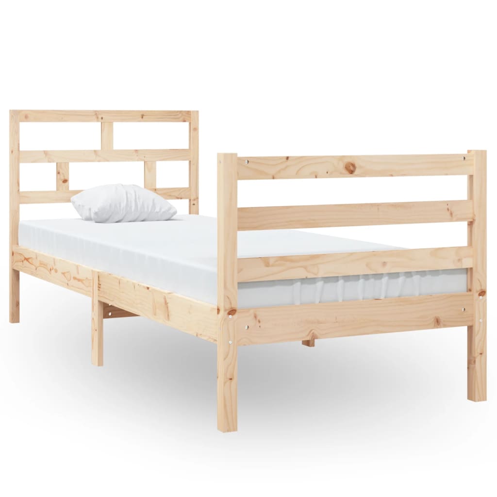 Bed Frame without Mattress 75x190 cm Small Single Small Single Solid Wood