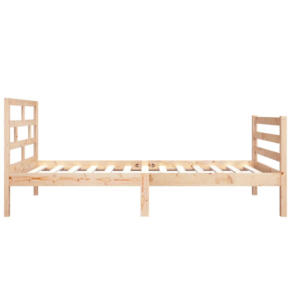 Bed Frame without Mattress 75x190 cm Small Single Small Single Solid Wood