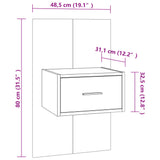 Wall-mounted Bedside Cabinet White