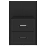 Wall-mounted Bedside Cabinets 2 pcs Black