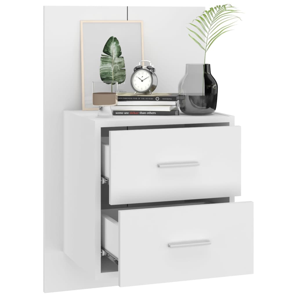 Wall-mounted Bedside Cabinet High Gloss White