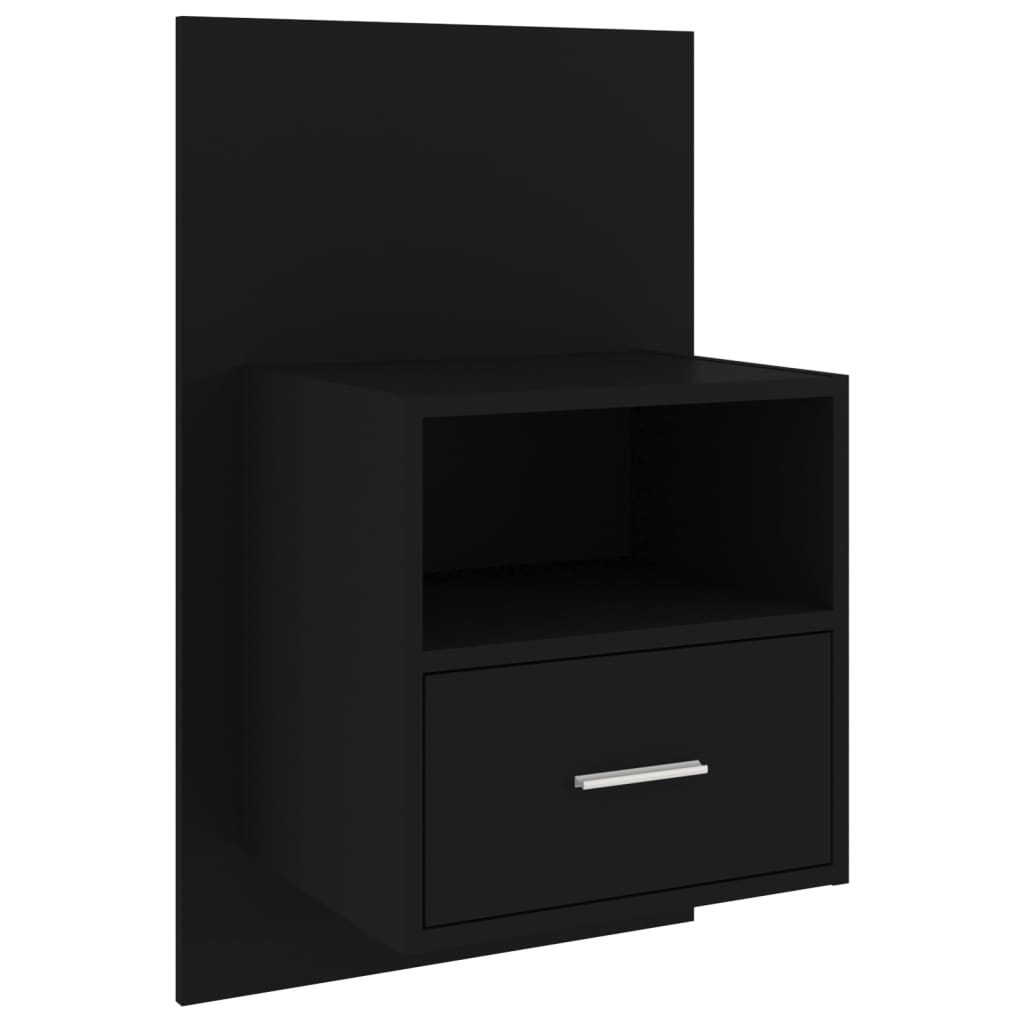 Wall-mounted Bedside Cabinets 2 pcs Black