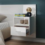 Wall-mounted Bedside Cabinet High Gloss White