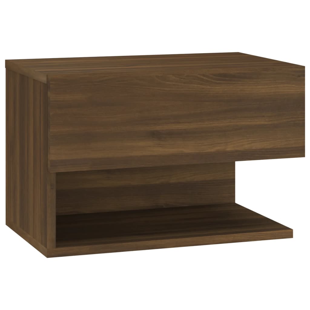 Wall-mounted Bedside Cabinets 2 pcs Brown Oak