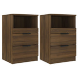 Bedside Cabinets 2 pcs Brown Oak Engineered Wood