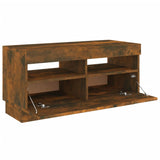 TV Cabinet with LED Lights Smoked Oak 80x35x40 cm