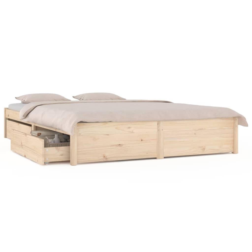 3103513 vidaXL Bed Frame without Mattress with Drawers 140x200 cm (814949+814999)