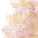 Artificial Christmas Tree with Iridescent Tips White 120 cm PVC