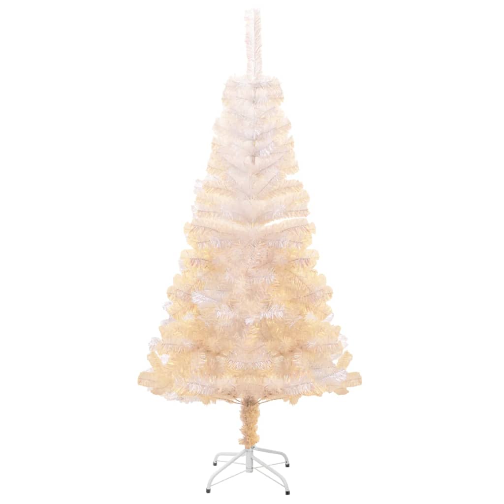 Artificial Christmas Tree with Iridescent Tips White 150 cm PVC