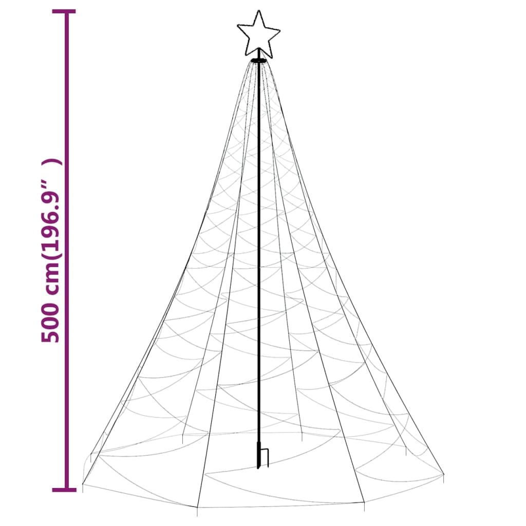 Christmas Tree with Spike Warm White 1400 LEDs 500 cm