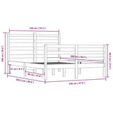 Bed Frame without Mattress Solid Wood Pine 140x200 cm White