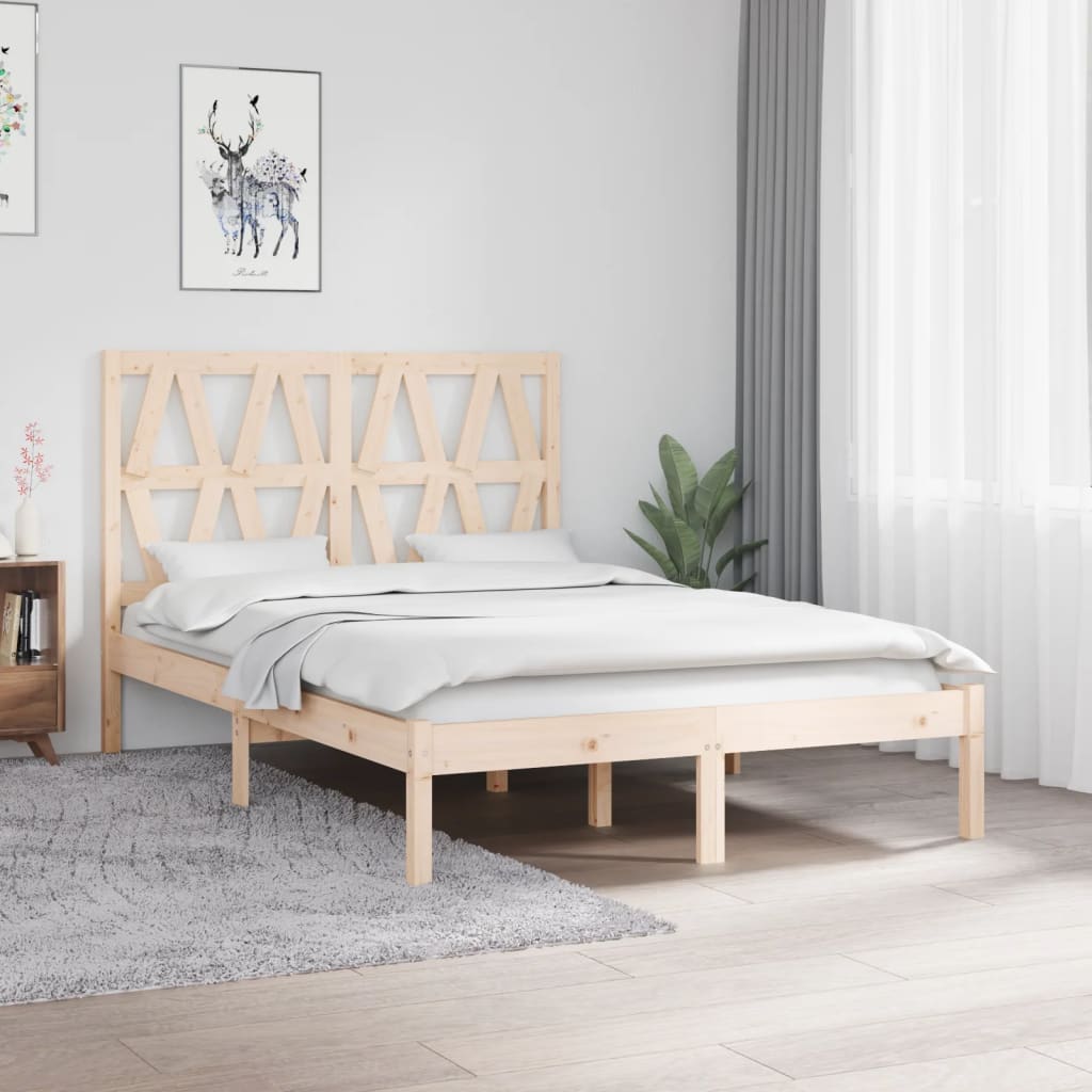 3103993 vidaXL Bed Frame without Mattress Solid Wood 120x200 cm (810012+818610)