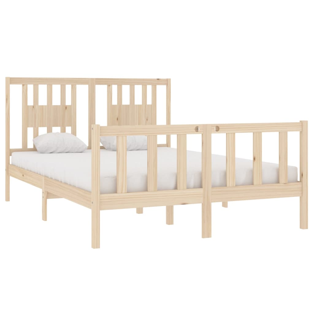 Bed Frame without Mattress 135x190 cm Double Solid Wood