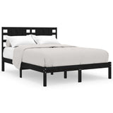 Bed Frame without Mattress Black 140x190 cm Solid Wood Pine