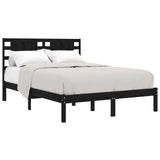 Bed Frame without Mattress Black 140x190 cm Solid Wood Pine